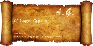 Allaga Gyula névjegykártya