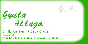 gyula allaga business card